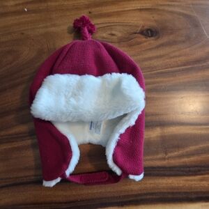 Gymboree Pink and White Fleece-Lined Hat
